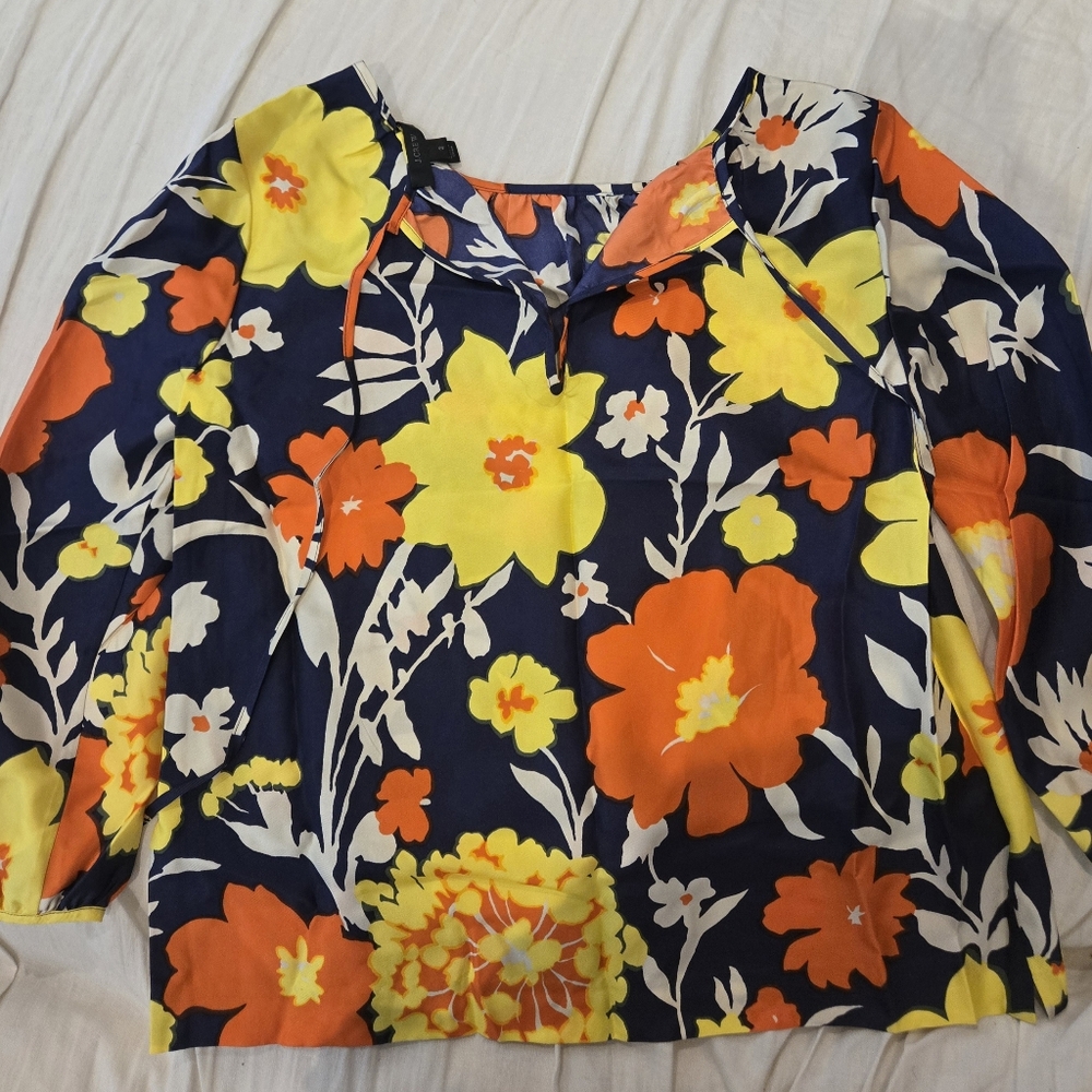 J. Crew Silk Floral Women's Top - Multicolor